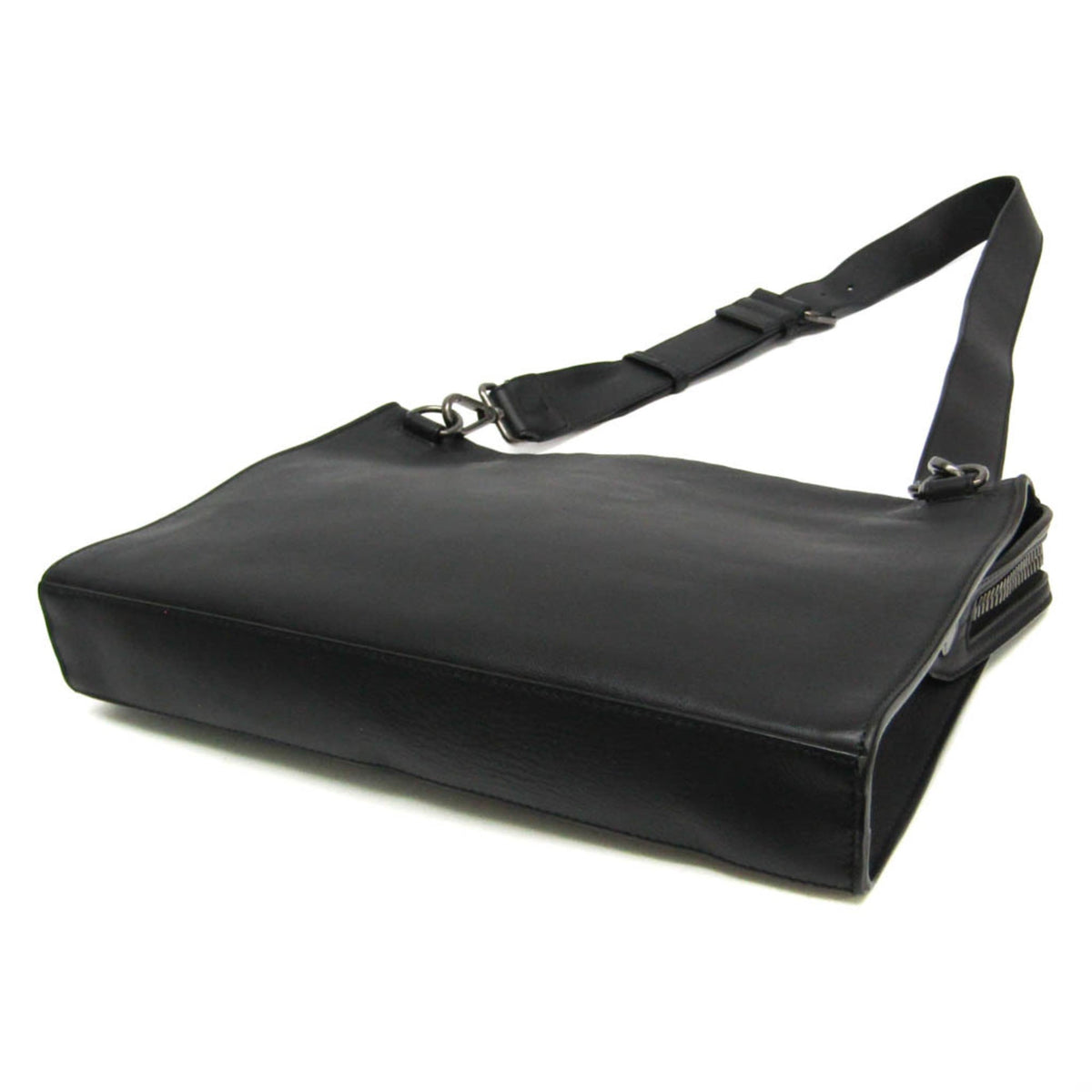 Fendi Convertible Document Holder Leather Black Leather Briefcase Bag (Pre-Owned)