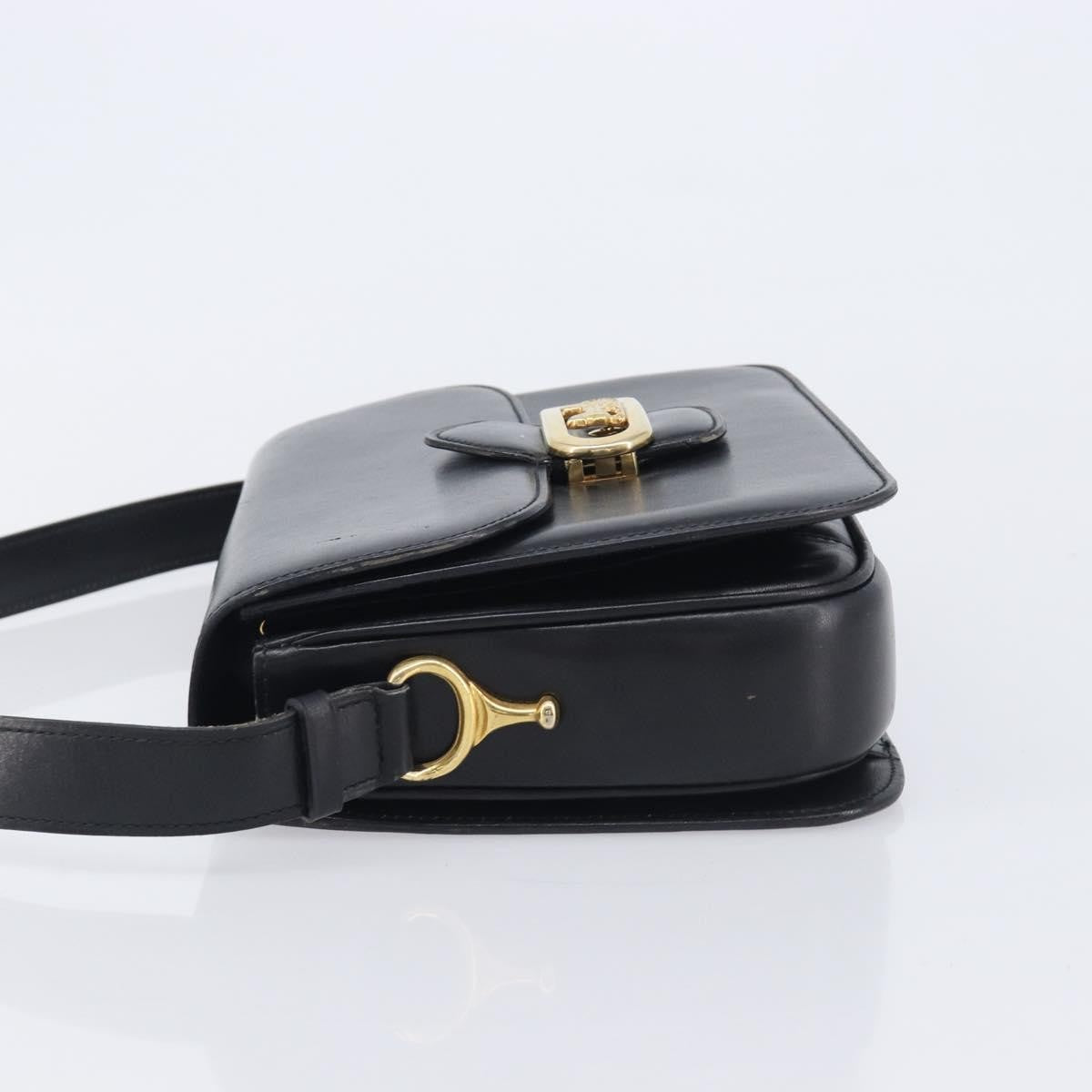 Celine Horse Carriage Leather Black Leather Shoulder Bag Bag (Pre-Owned)
