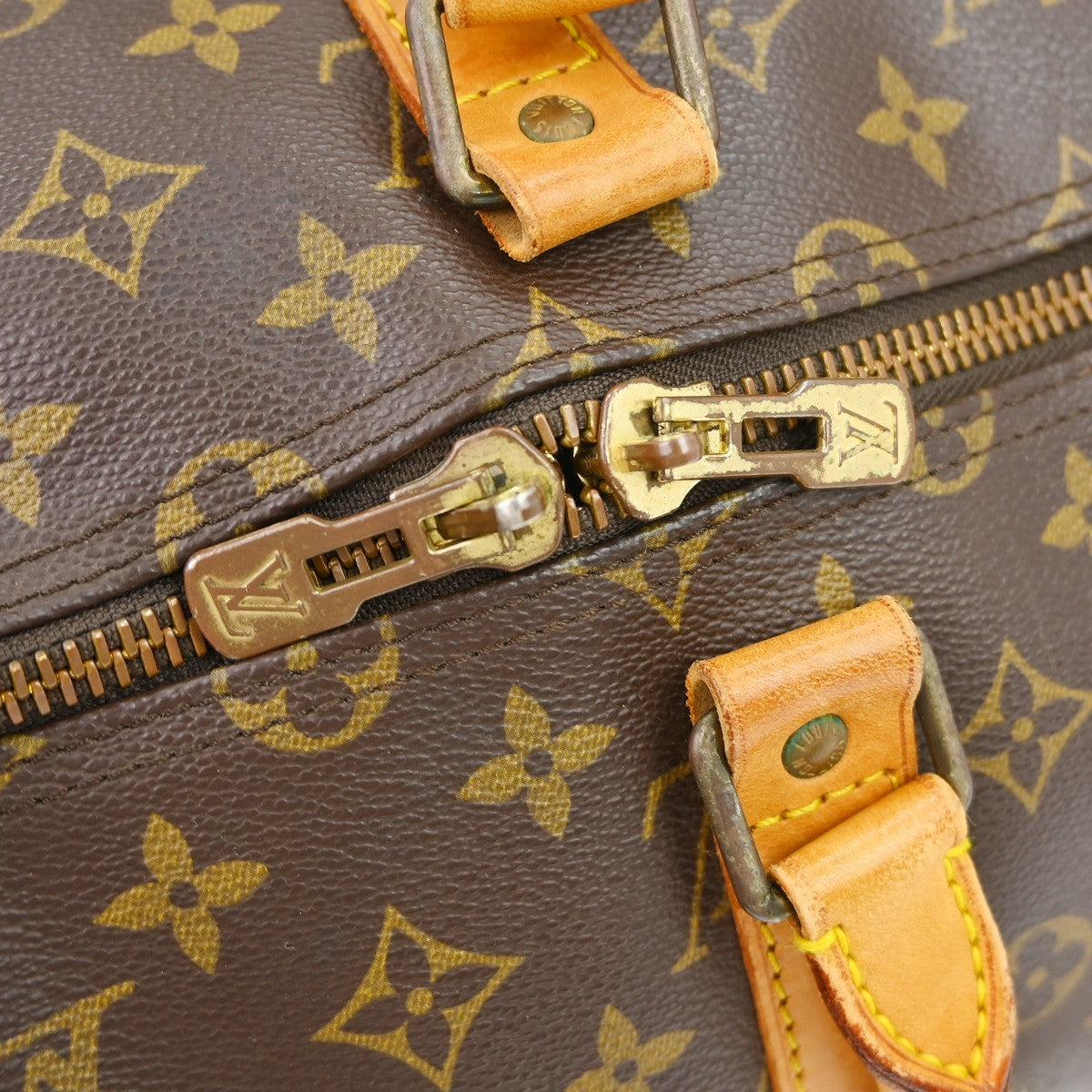 Louis Vuitton Keepall Bandouliere Monogram Canvas Brown Canvas Travel Bag Bag (Pre-Owned)