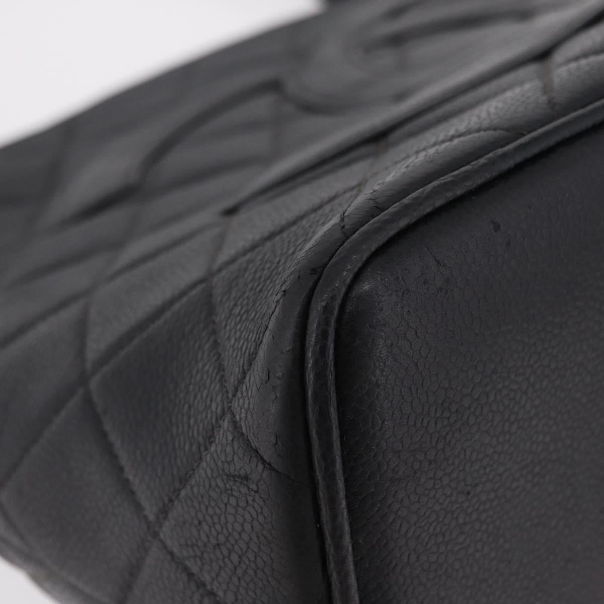 Chanel Medallion Quilted Caviar Black Calfskin Tote Bag Bag (Pre-Owned)