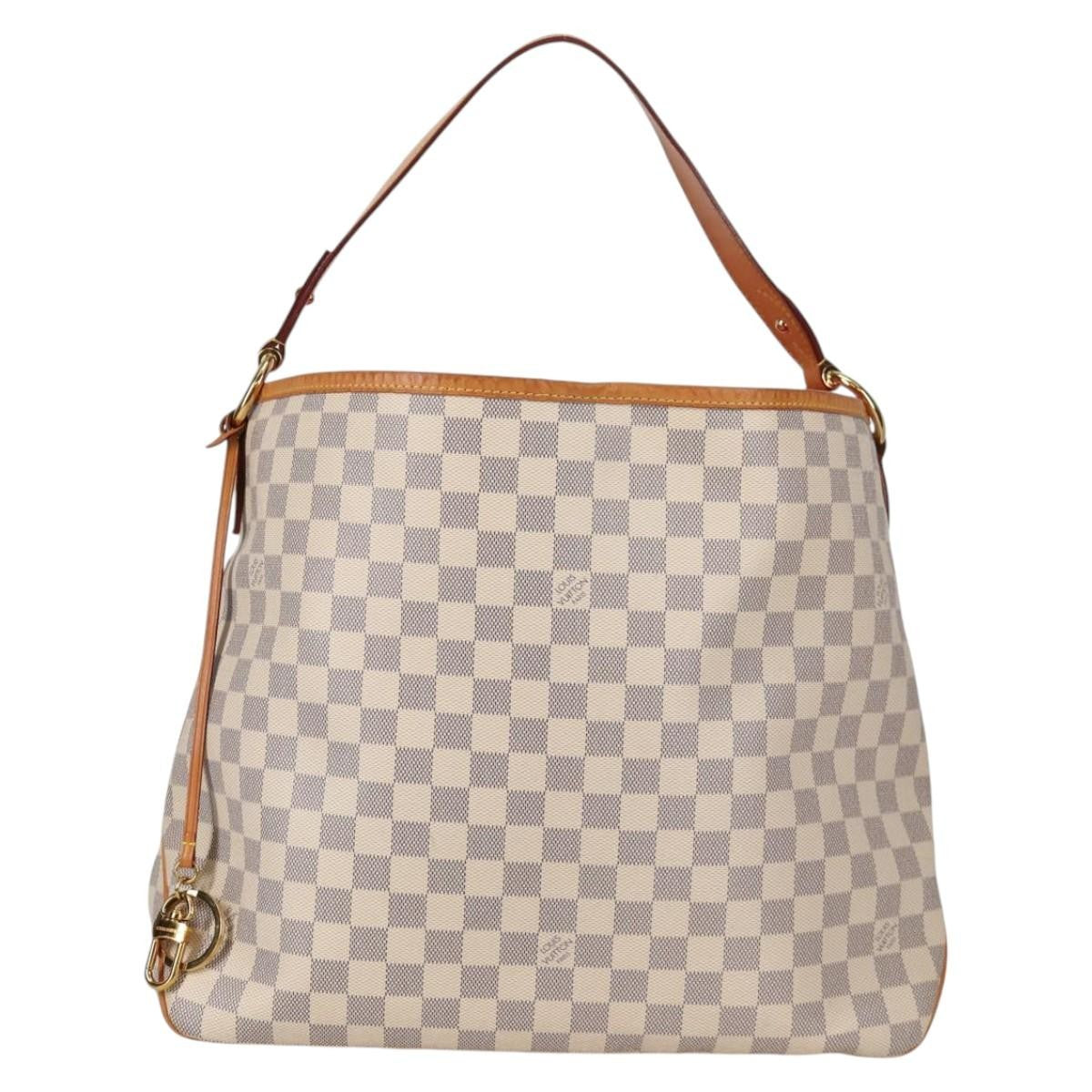 Louis Vuitton Delightful Nm Damier Ebene White Canvas Bag (Pre-Owned)