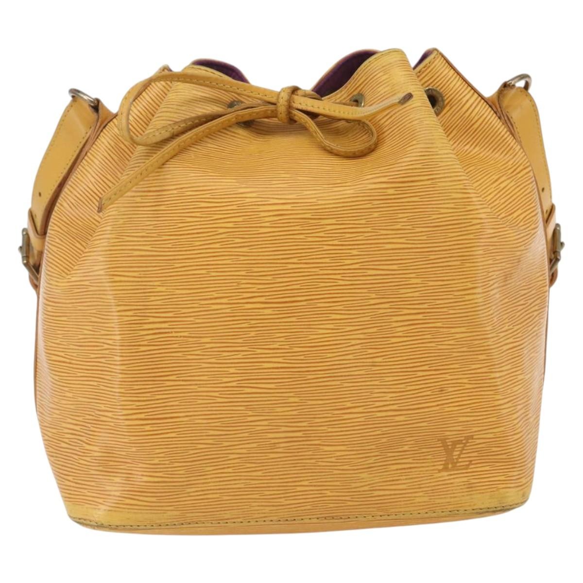 Louis Vuitton Petit Noe Monogram Canvas Yellow Leather Shoulder Bag Bag (Pre-Owned)