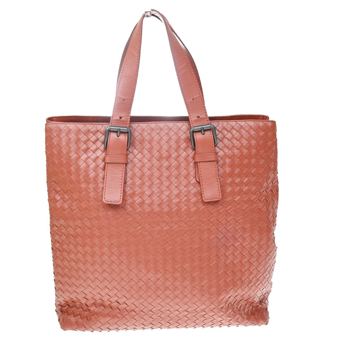 Bottega Veneta Belted Tote Intrecciato Nappa Red Leather Tote Bag Bag (Pre-Owned)
