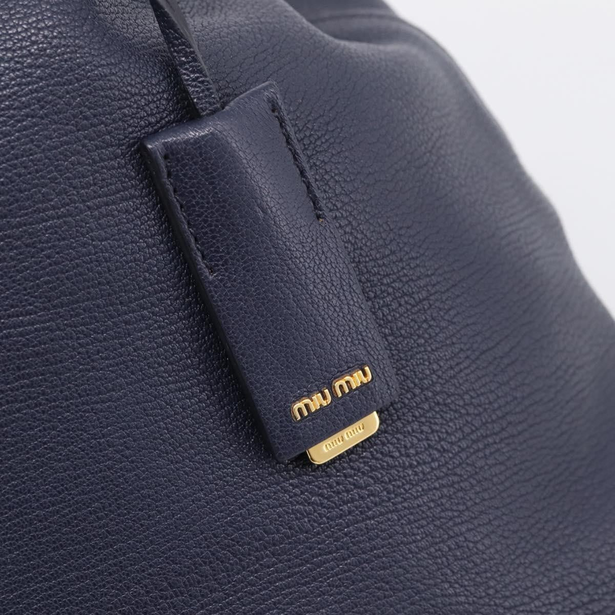 Miu Miu Madras Leather Navy Leather Shoulder Bag Bag (Pre-Owned)