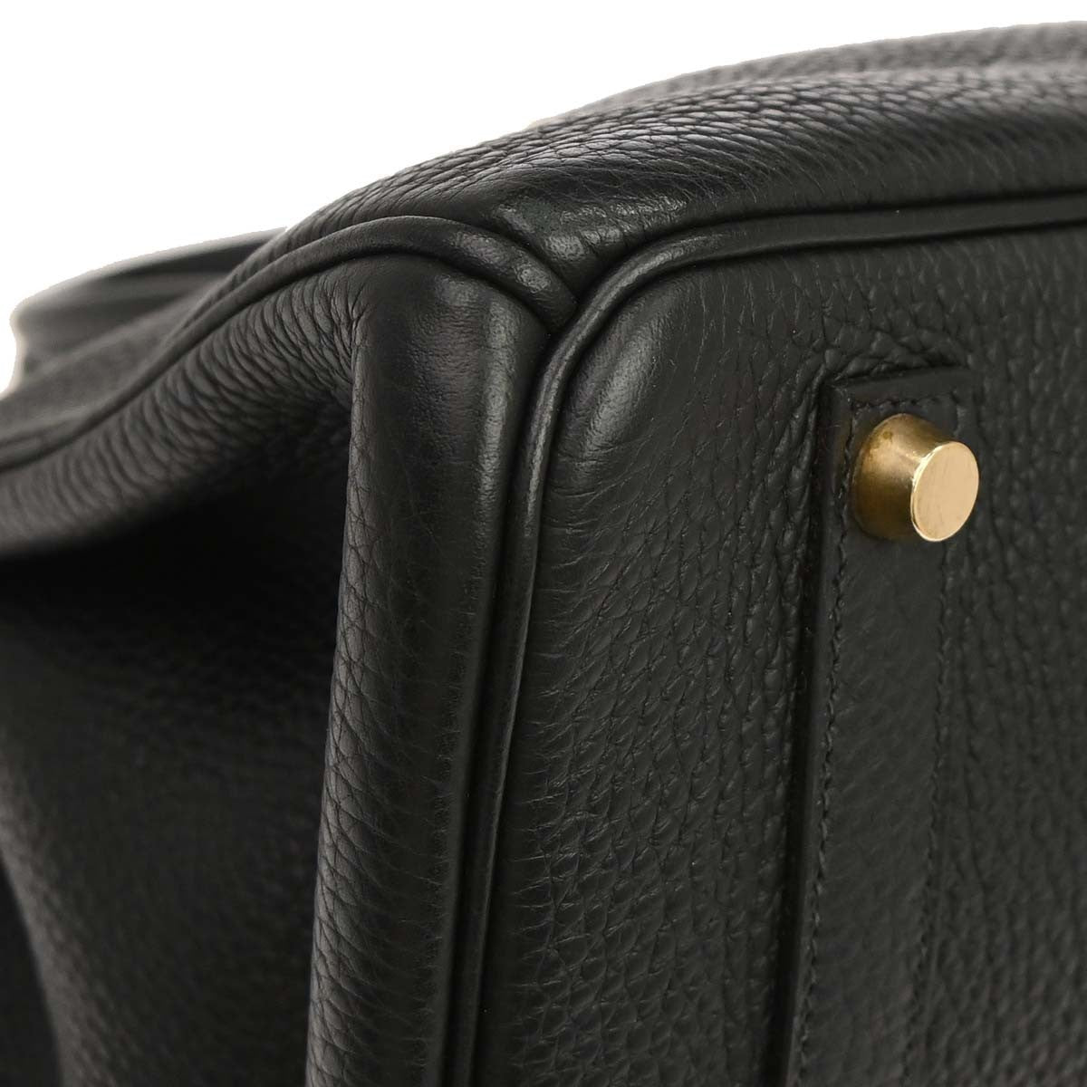Hermes Birkin Taurillon Clemence Black Leather Handbag (Pre-Owned)