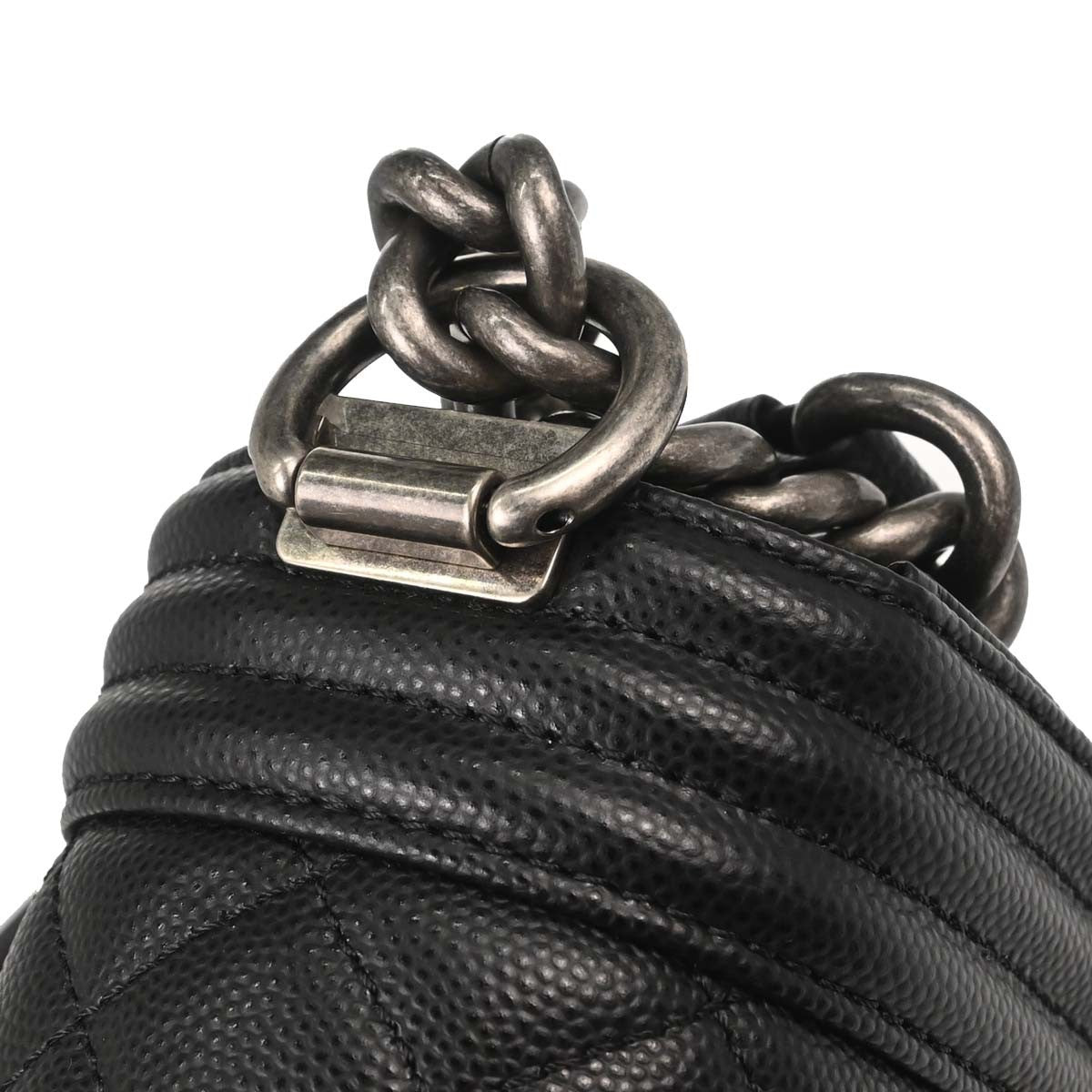 Chanel So Black Boy Flap Quilted Caviar Black Calfskin Handbag (Pre-Owned)
