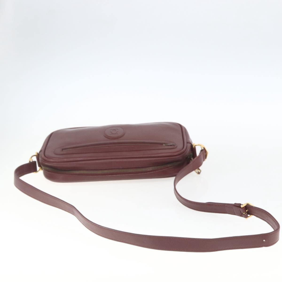 Cartier Must De Cartier Leather Burgundy Leather Shoulder Bag Bag (Pre-Owned)