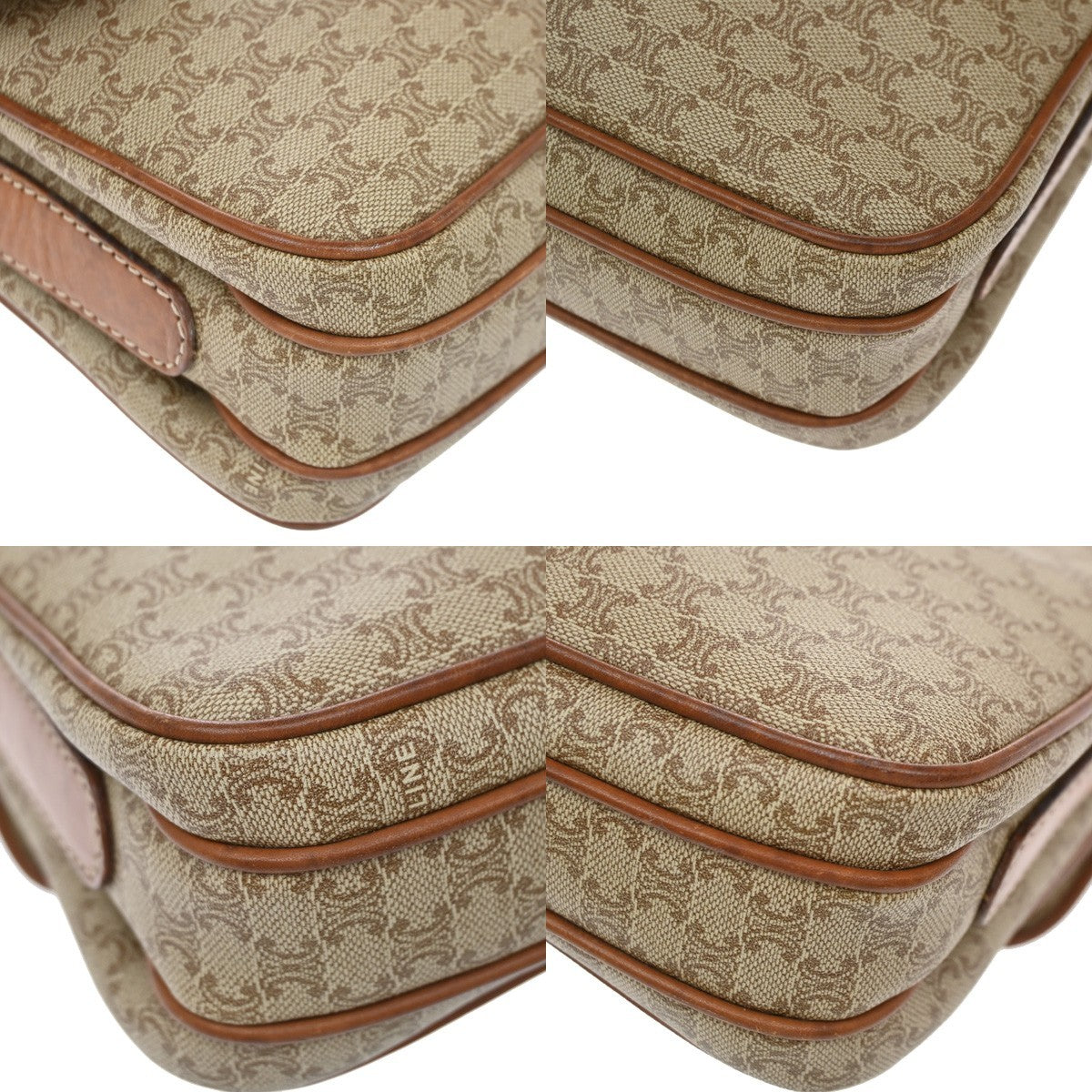 Celine Vintage Macadam Canvas Beige Canvas Shoulder Bag Bag (Pre-Owned)