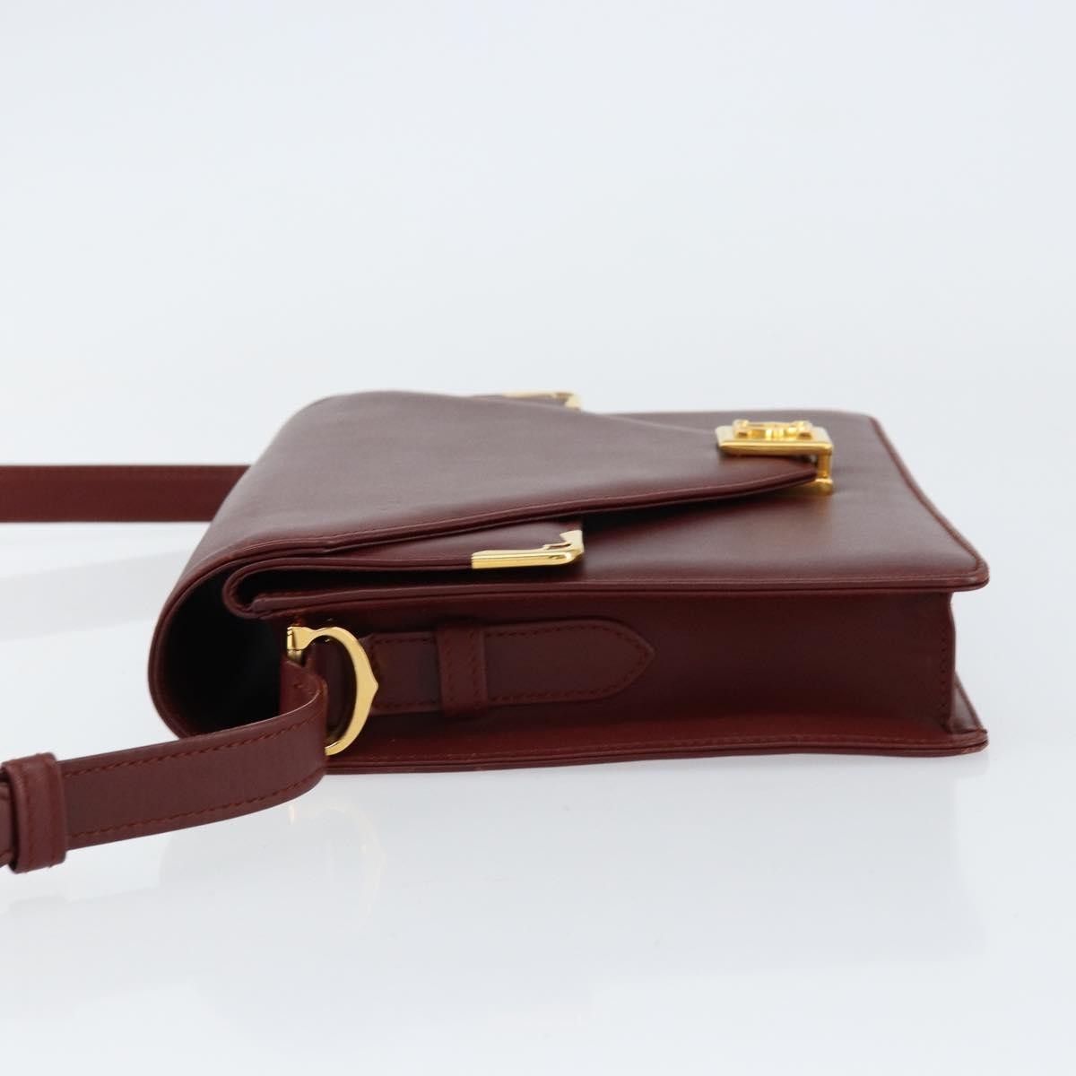 Cartier Must De Cartier Leather Burgundy Leather Shoulder Bag Bag (Pre-Owned)