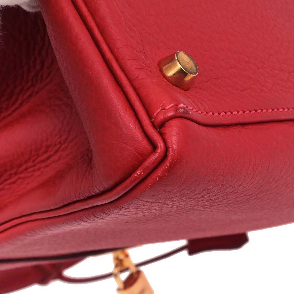 Hermes Kelly Red Togo With Gold Hardware Red Leather Handbag (Pre-Owned)