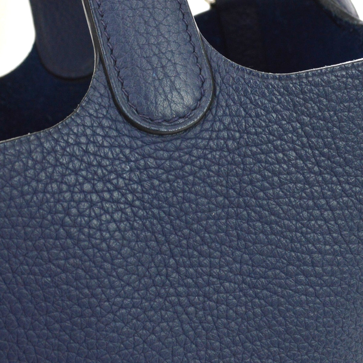 Hermes Picotin Lock Clemence Blue Leather Handbag (Pre-Owned)