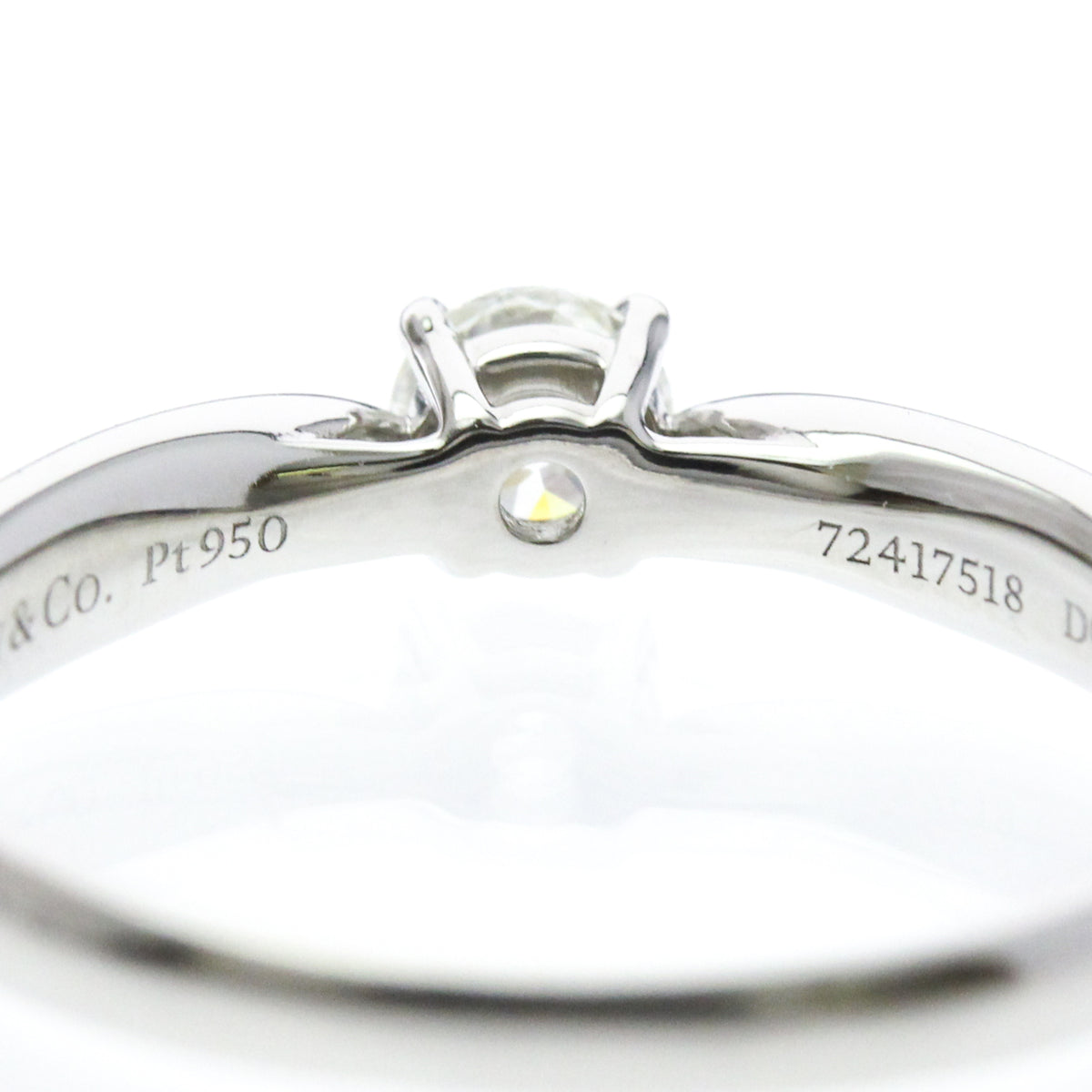 Tiffany & Co. Harmony Solitaire Platinum With Rbc Diamond Silver Platinum Ring Jewelry (Pre-Owned)