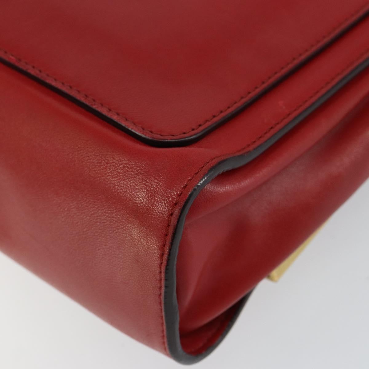 Chloe Elle Chain Clutch Leather Red Leather Bag (Pre-Owned)