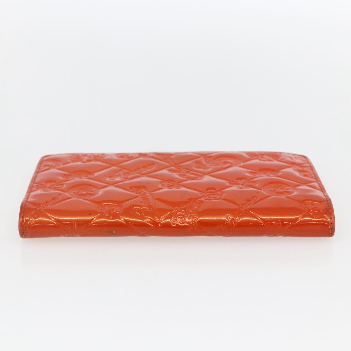 Chanel Lucky Symbols Yen Embossed Quilted Patent Orange Patent_Leather Wallets Accessory (Pre-Owned)