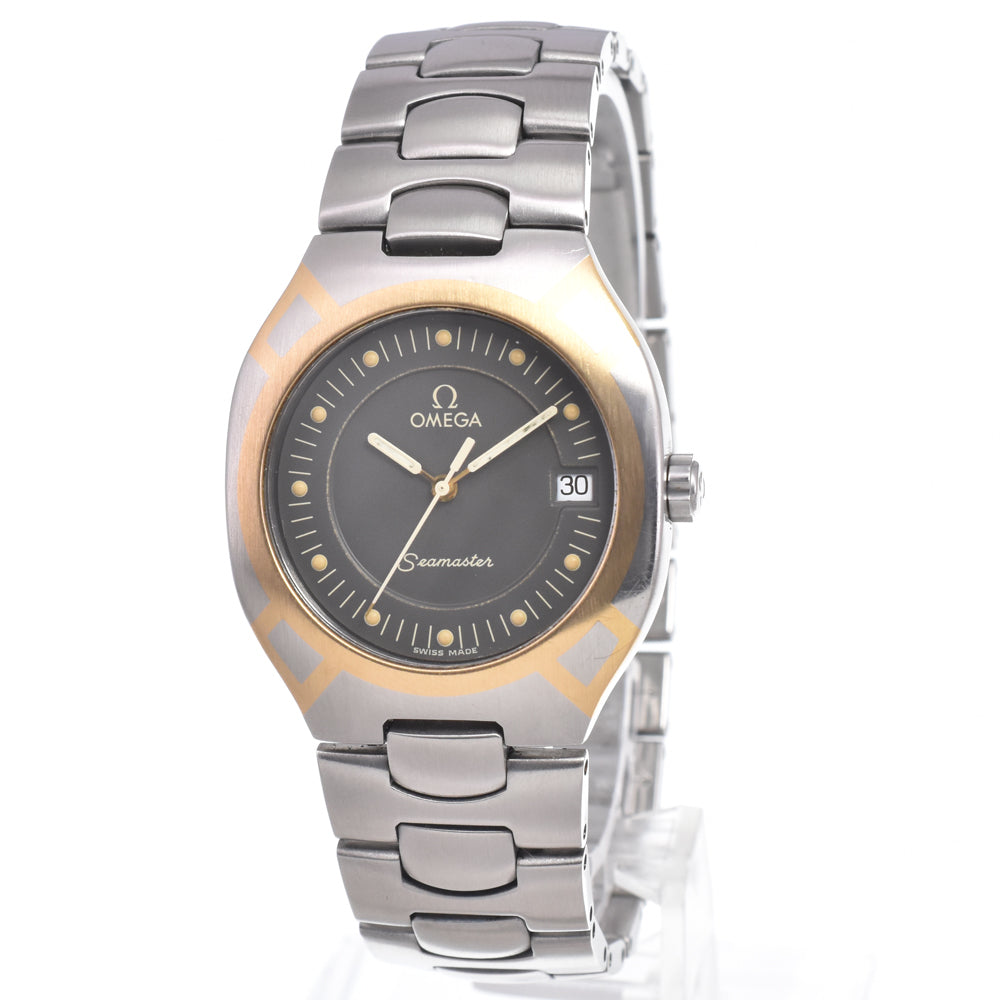 Omega Seamaster Polaris Quartz Stainless Steel With Plated Metal Watch (Pre-Owned)