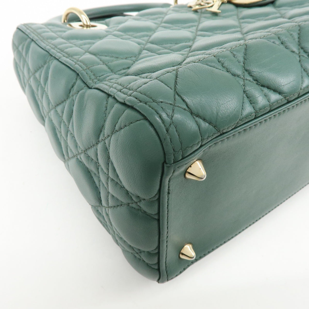 Christian Dior Lady Dior Green Leather Handbag (Pre-Owned)