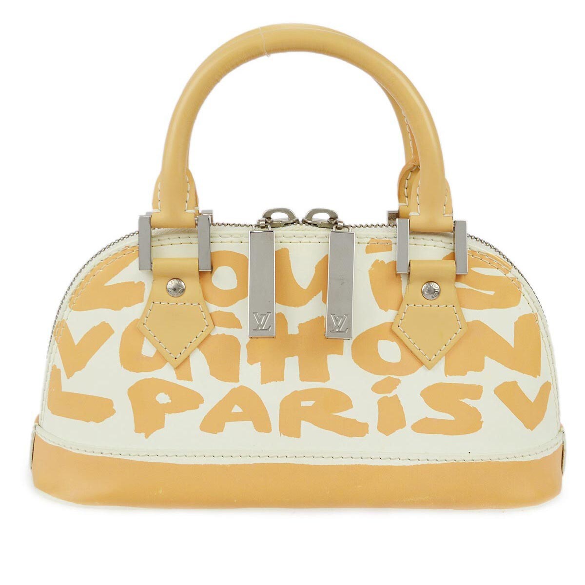 Louis Vuitton Alma Limited Edition Graffiti Leather Beige Leather Handbag (Pre-Owned)