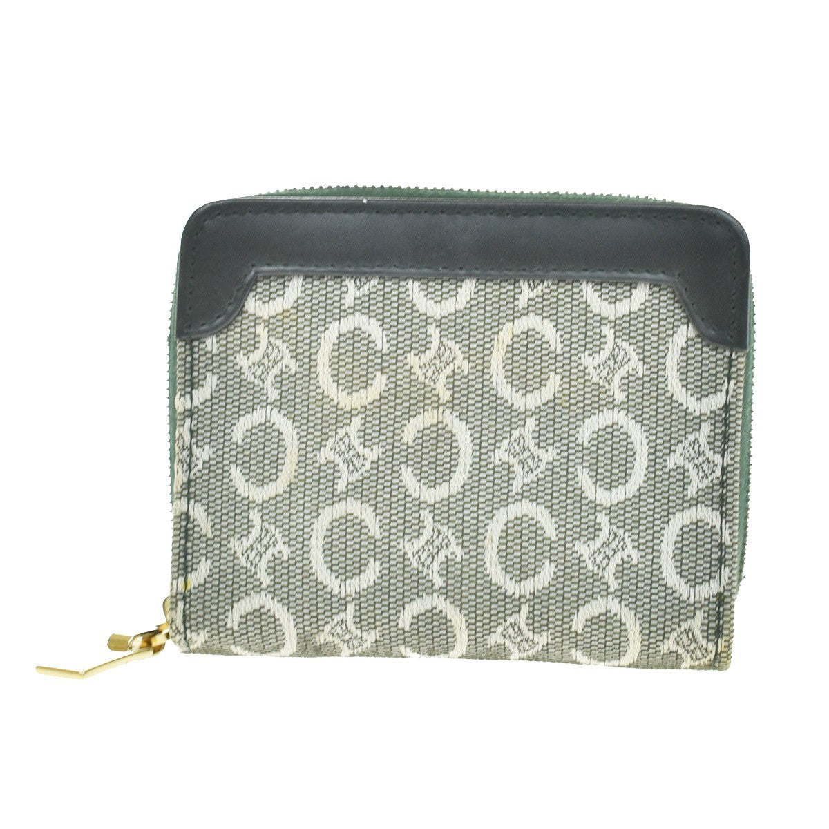 Celine Zipped Around Canvas Green Canvas Wallets Accessory (Pre-Owned)