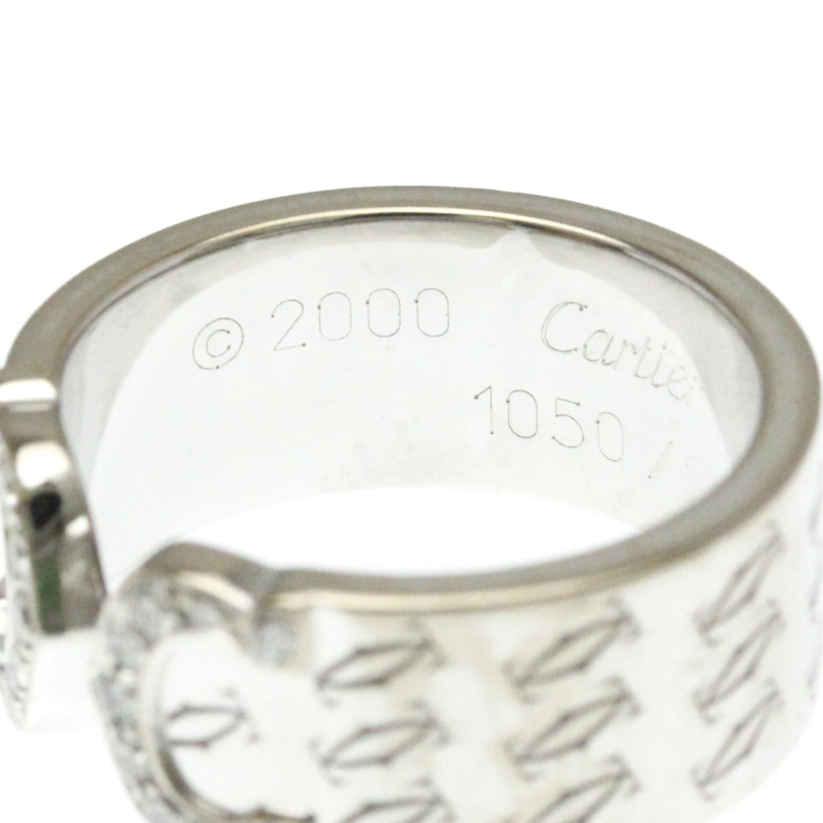 Cartier 2C De Cartier 18K White Gold Silver White_Gold Ring Jewelry (Pre-Owned)