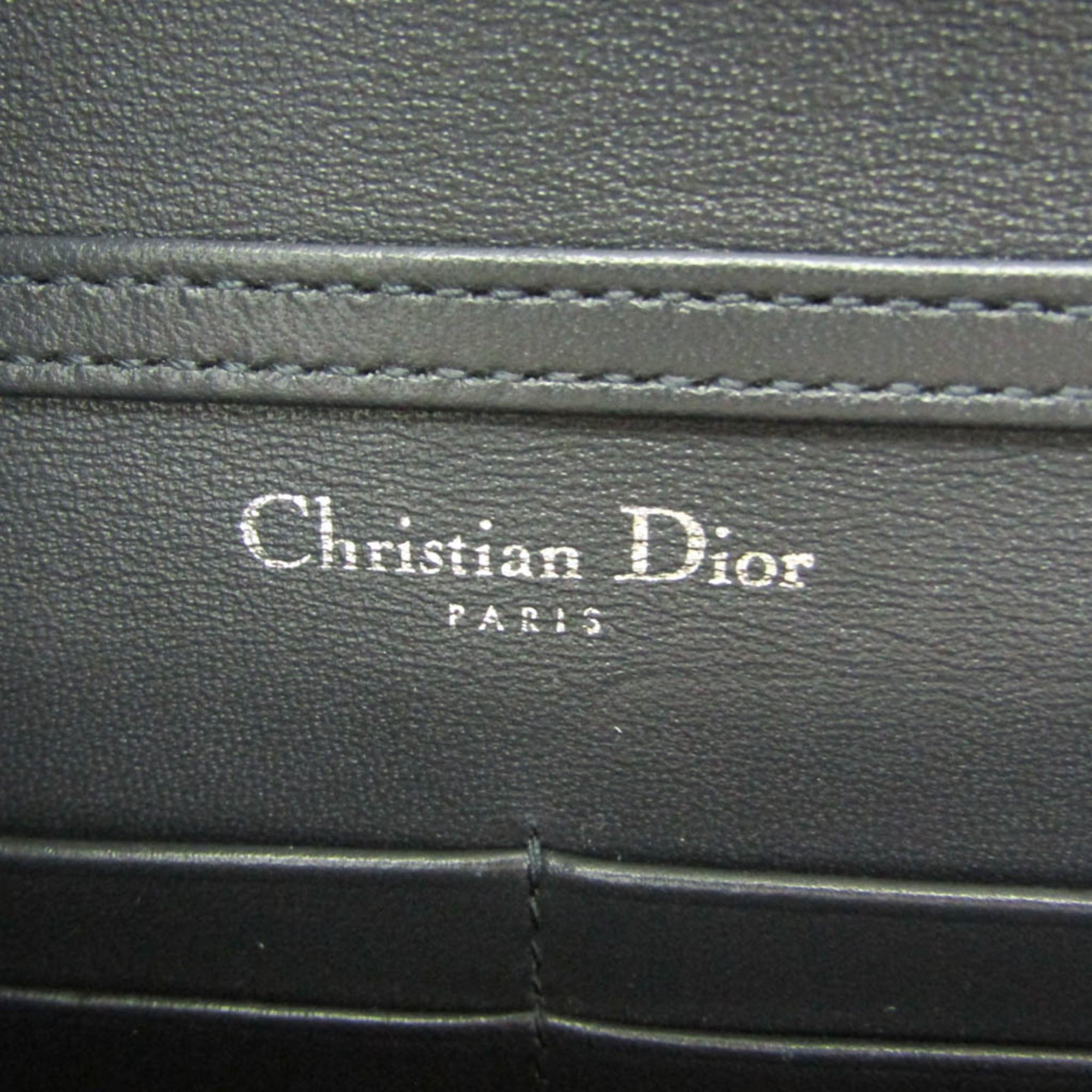 Christian Dior Diorama Chain Clutch Leather Silver Leather Shoulder Bag Bag (Pre-Owned)