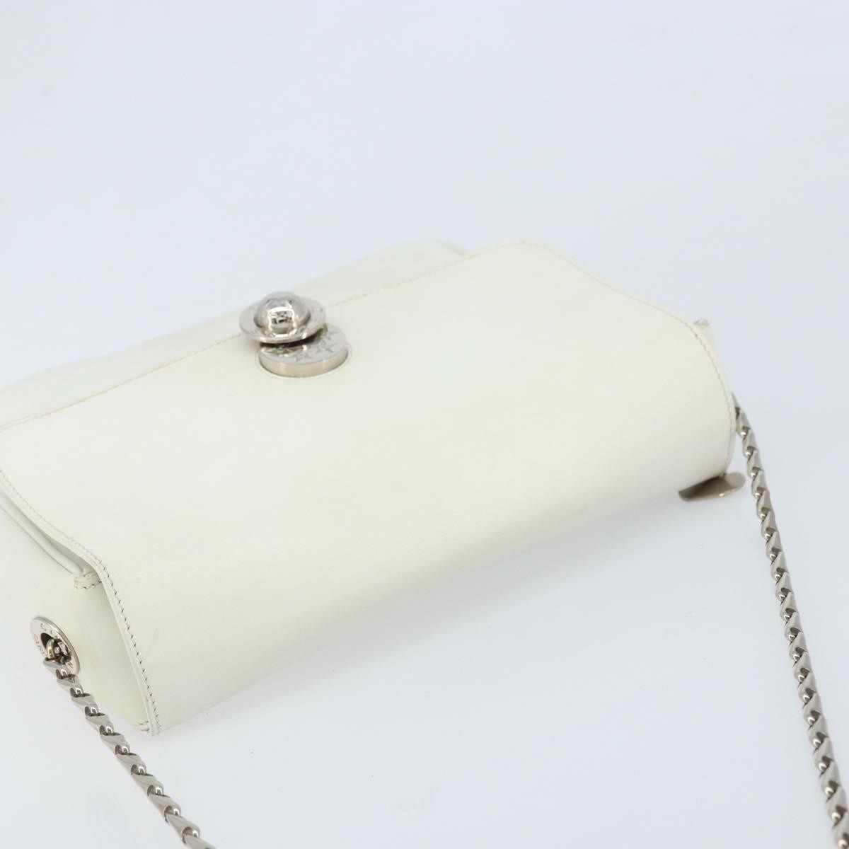 Celine Vintage Leather White Leather Shoulder Bag Bag (Pre-Owned)