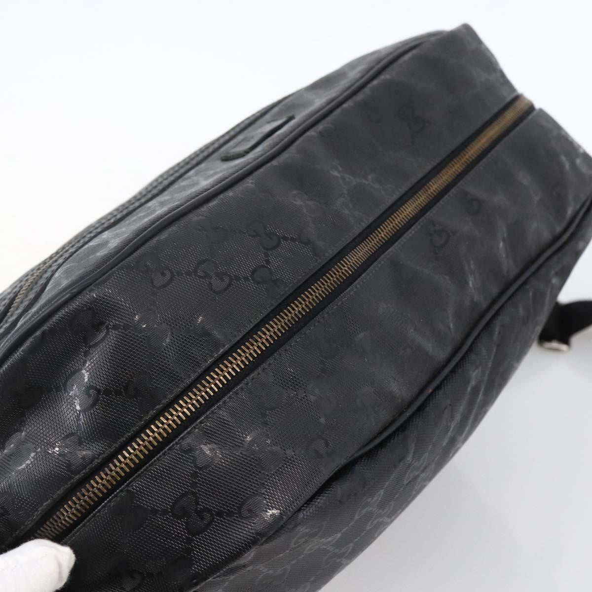 Gucci Zip Messenger Gg Imprime Black Canvas Shoulder Bag Bag (Pre-Owned)