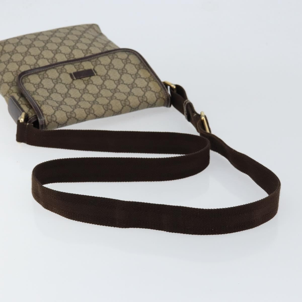 Gucci Flap Messenger Gg Coated Canvas Beige Pvc Shoulder Bag Bag (Pre-Owned)