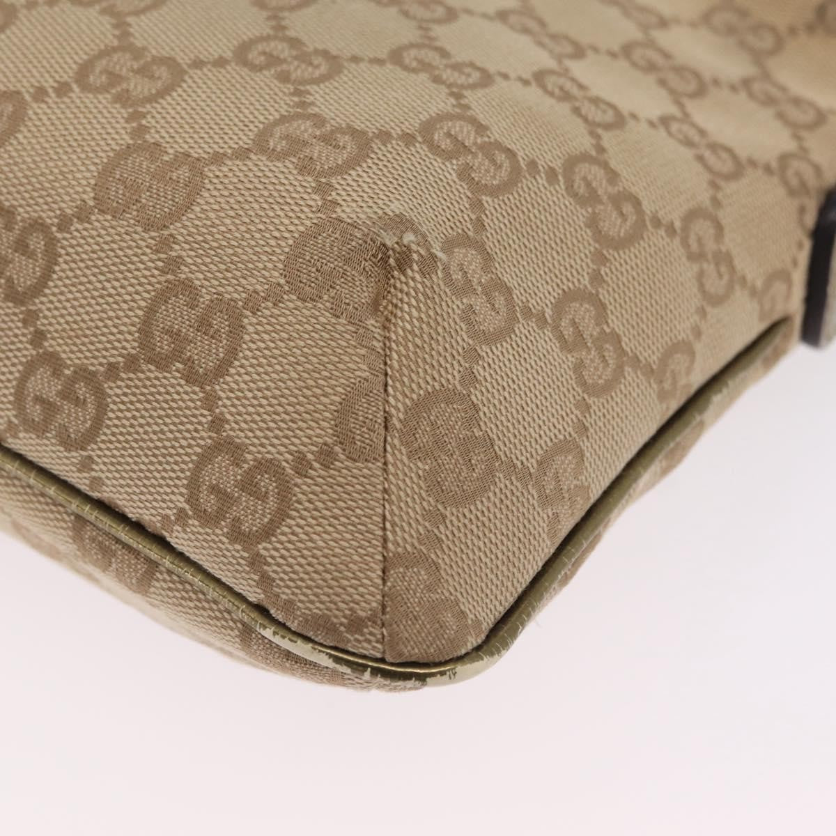 Gucci Web Strap Messenger Gg Coated Canvas Beige Canvas Handbag (Pre-Owned)