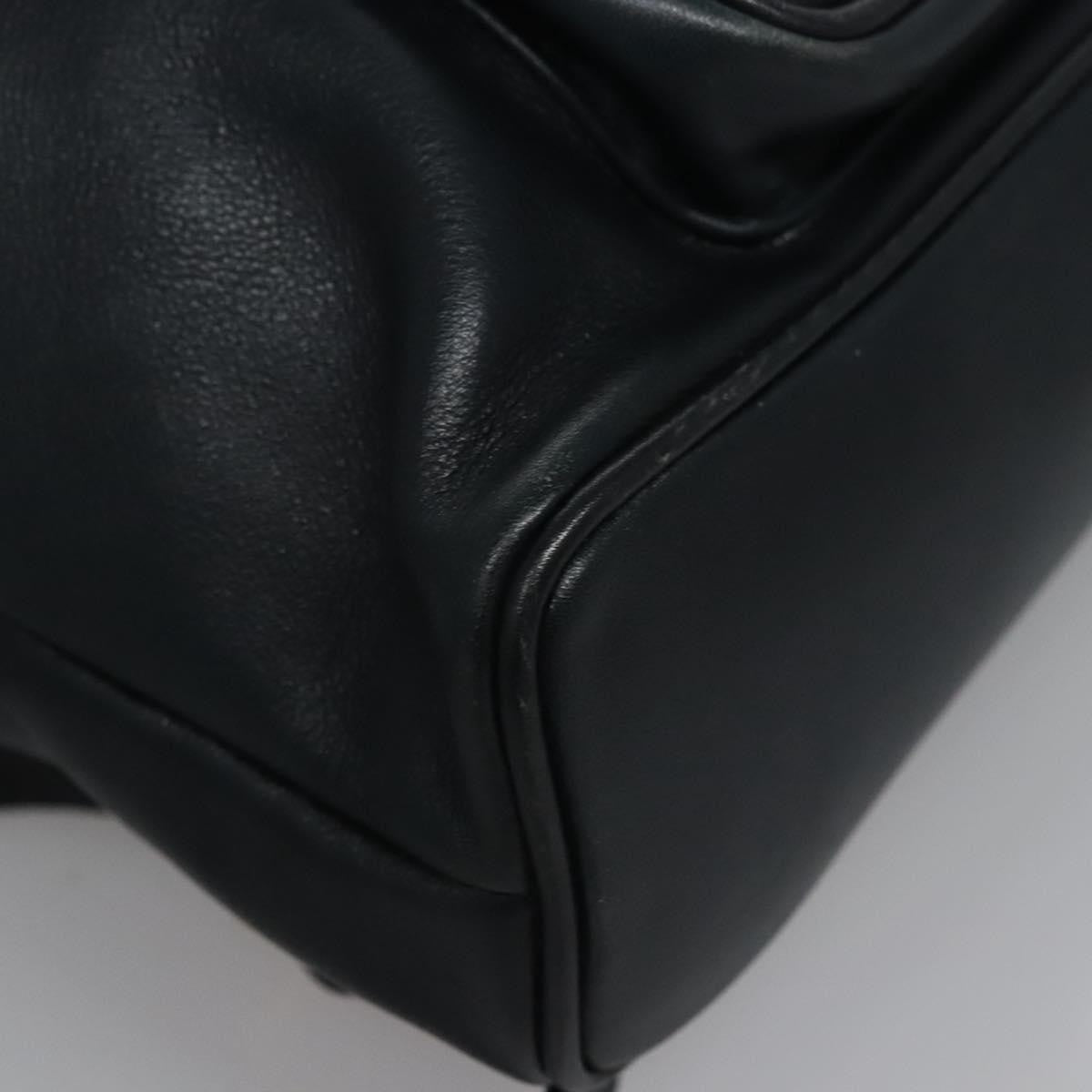 Gucci Vintage Bamboo Leather Black Leather Backpack Bag (Pre-Owned)