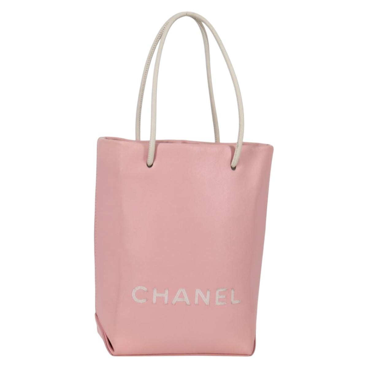 Chanel Essential Shopping Tote Leather Pink Leather Bag (Pre-Owned)
