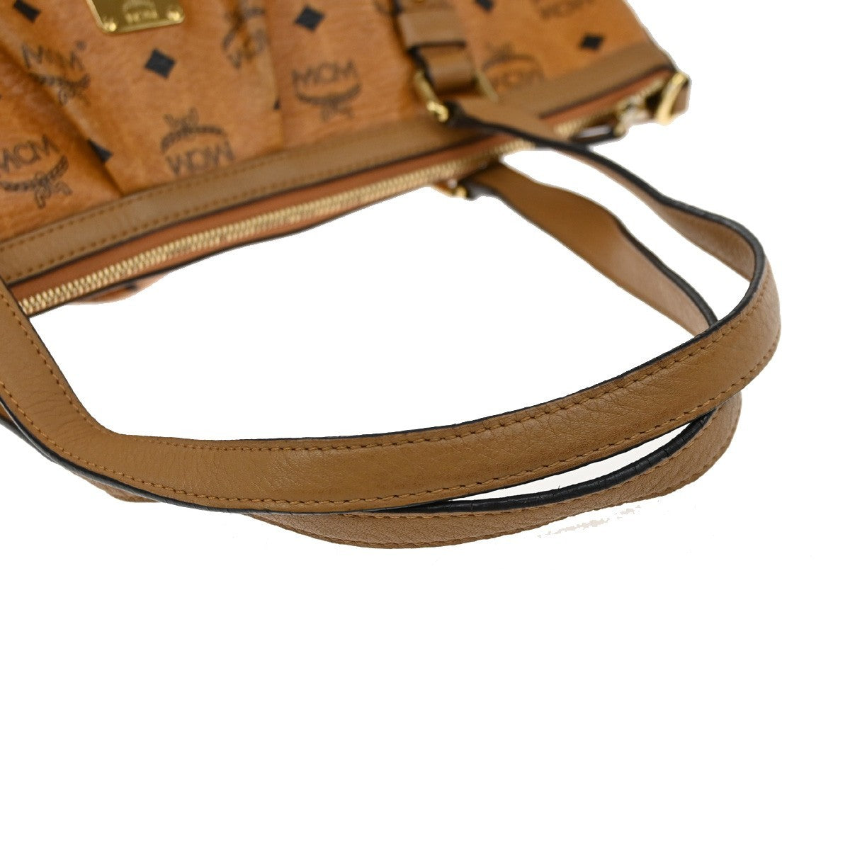 MCM Vintage Visetos Leather Brown Leather Tote Bag Bag (Pre-Owned)