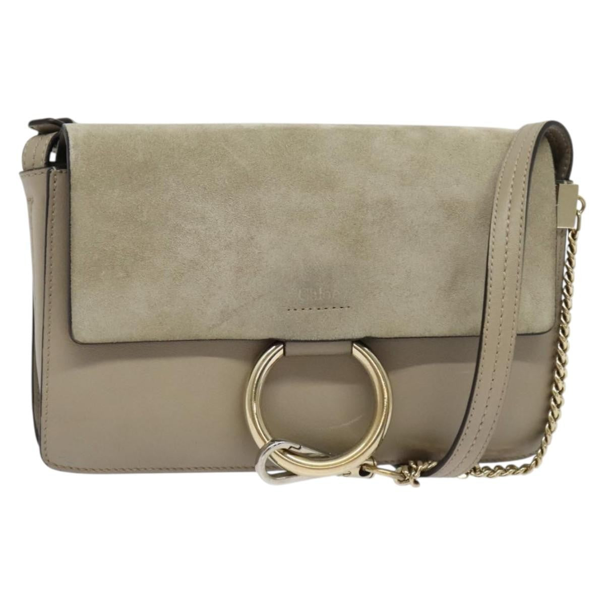 Chloe Faye Leather And Suede Beige Leather Bag (Pre-Owned)