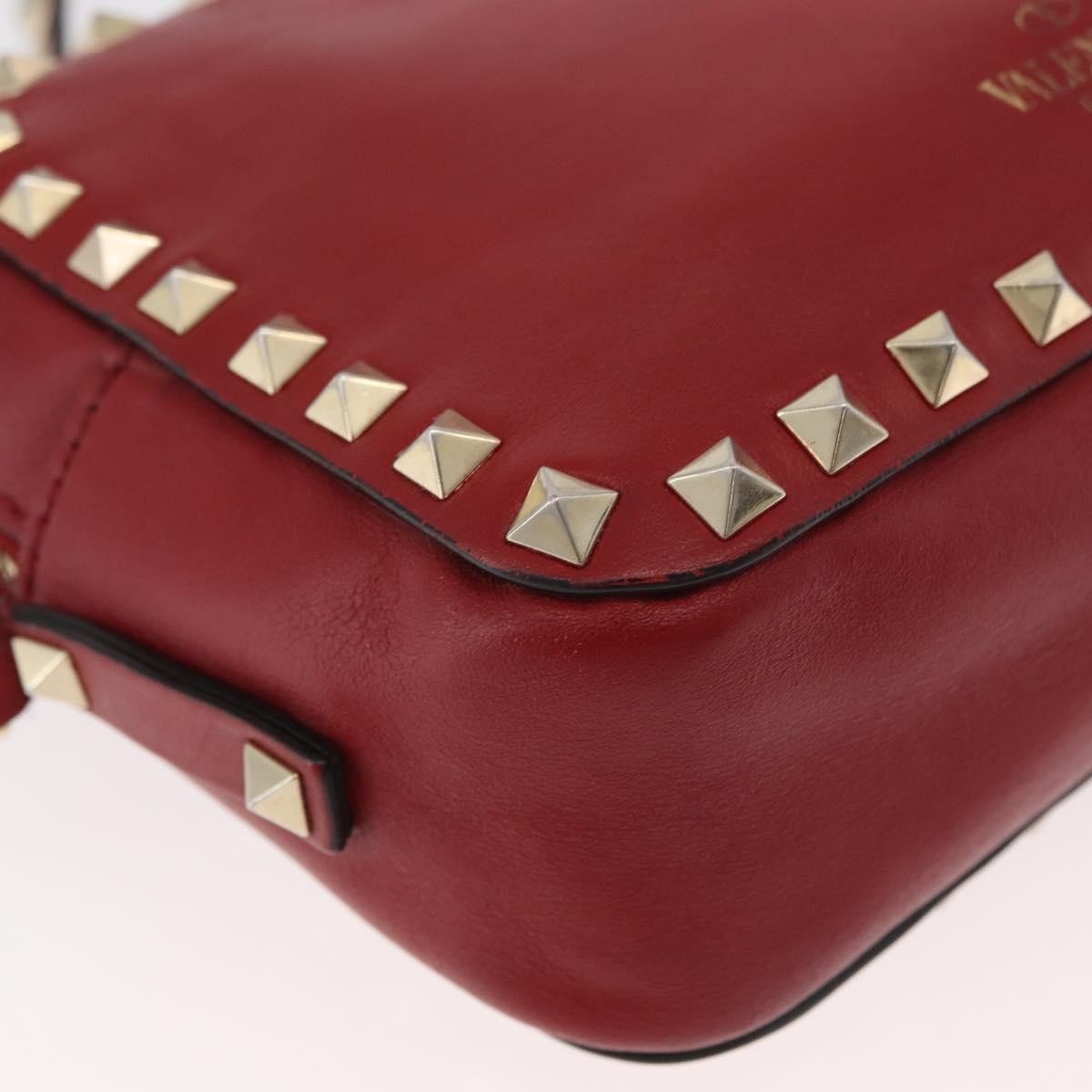 Valentino Garavani Rockstud Camera Leather Red Leather Shoulder Bag Bag (Pre-Owned)