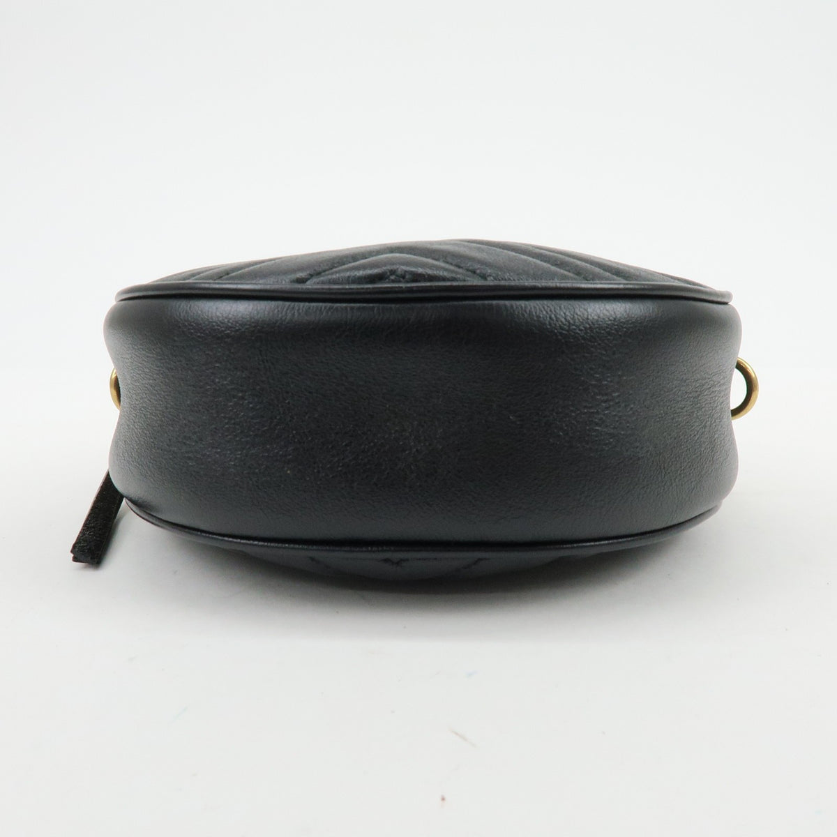 Gucci Gg Marmont Round Matelasse Leather Black Leather Shoulder Bag Bag (Pre-Owned)