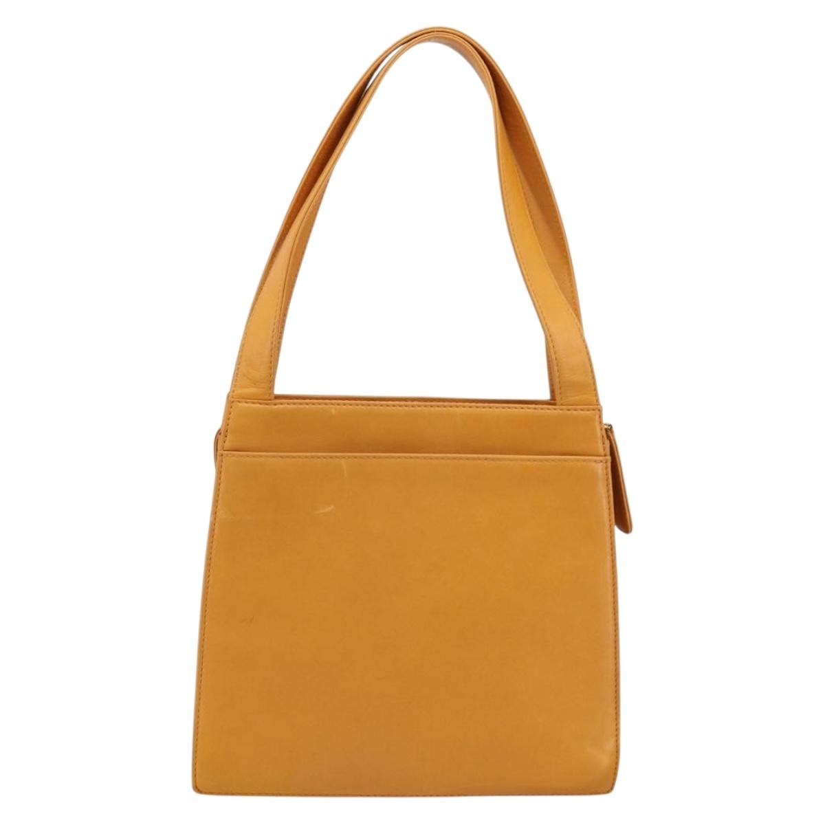 Chanel Vintage Logo Tote Leather Camel Leather Tote Bag Bag (Pre-Owned)