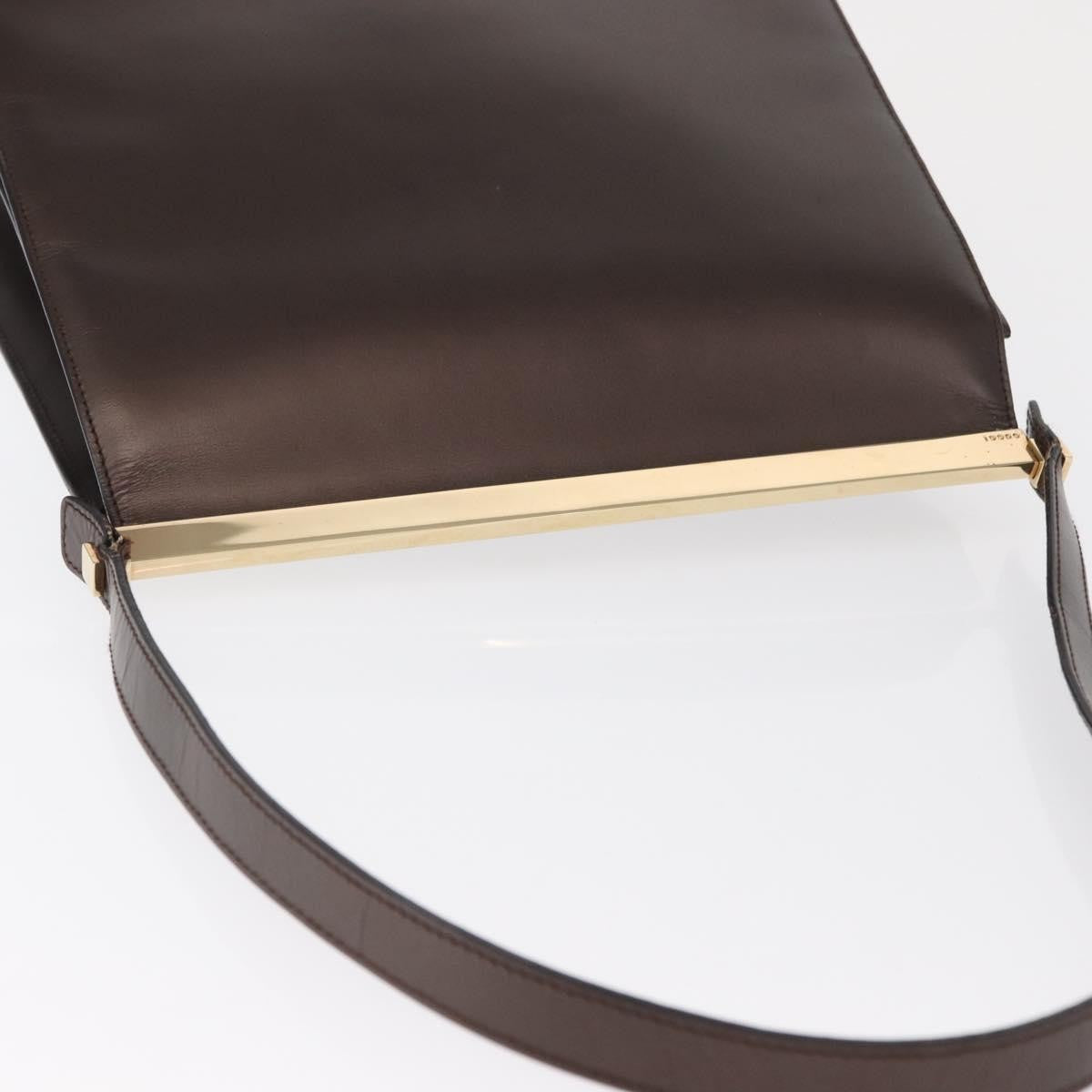 Gucci Vintage Leather Brown Leather Shoulder Bag Bag (Pre-Owned)