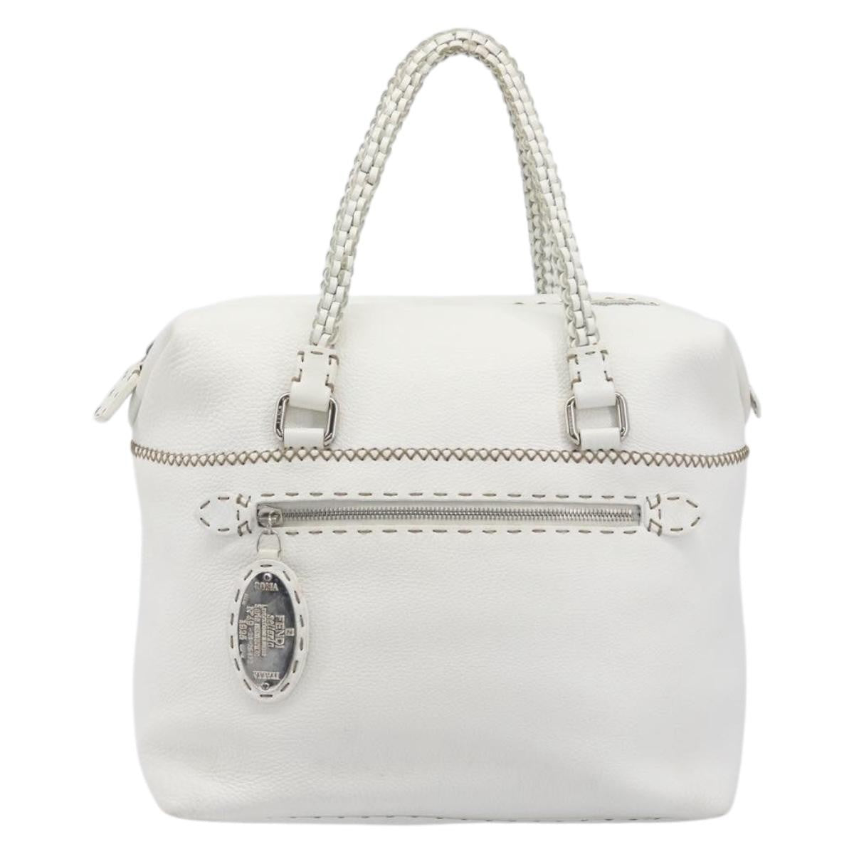 Fendi Selleria 2Bag Leather White Leather Handbag (Pre-Owned)