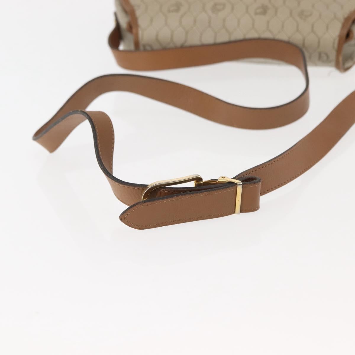 Christian Dior Vintage Honeycomb Flap Coated Canvas Beige Canvas Bag (Pre-Owned)