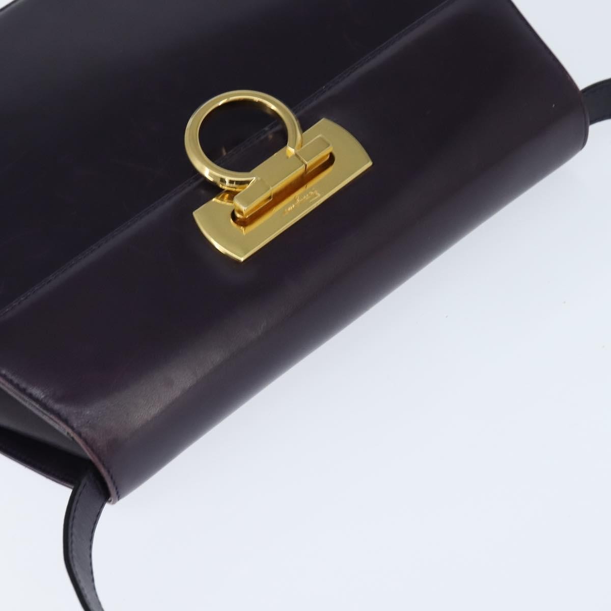 Salvatore Ferragamo Gancini Leather Navy Leather Shoulder Bag Bag (Pre-Owned)