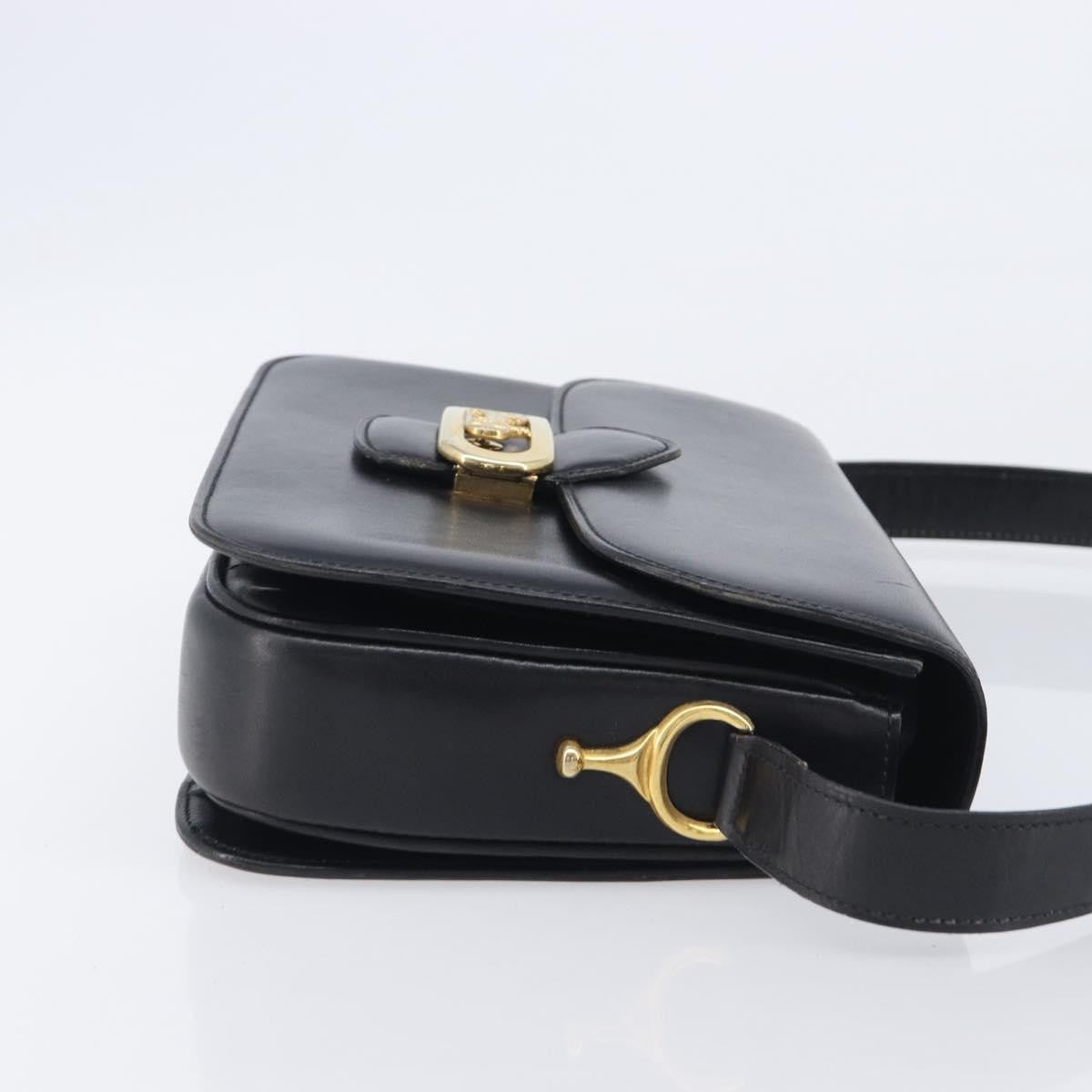 Celine Horse Carriage Leather Black Leather Shoulder Bag Bag (Pre-Owned)