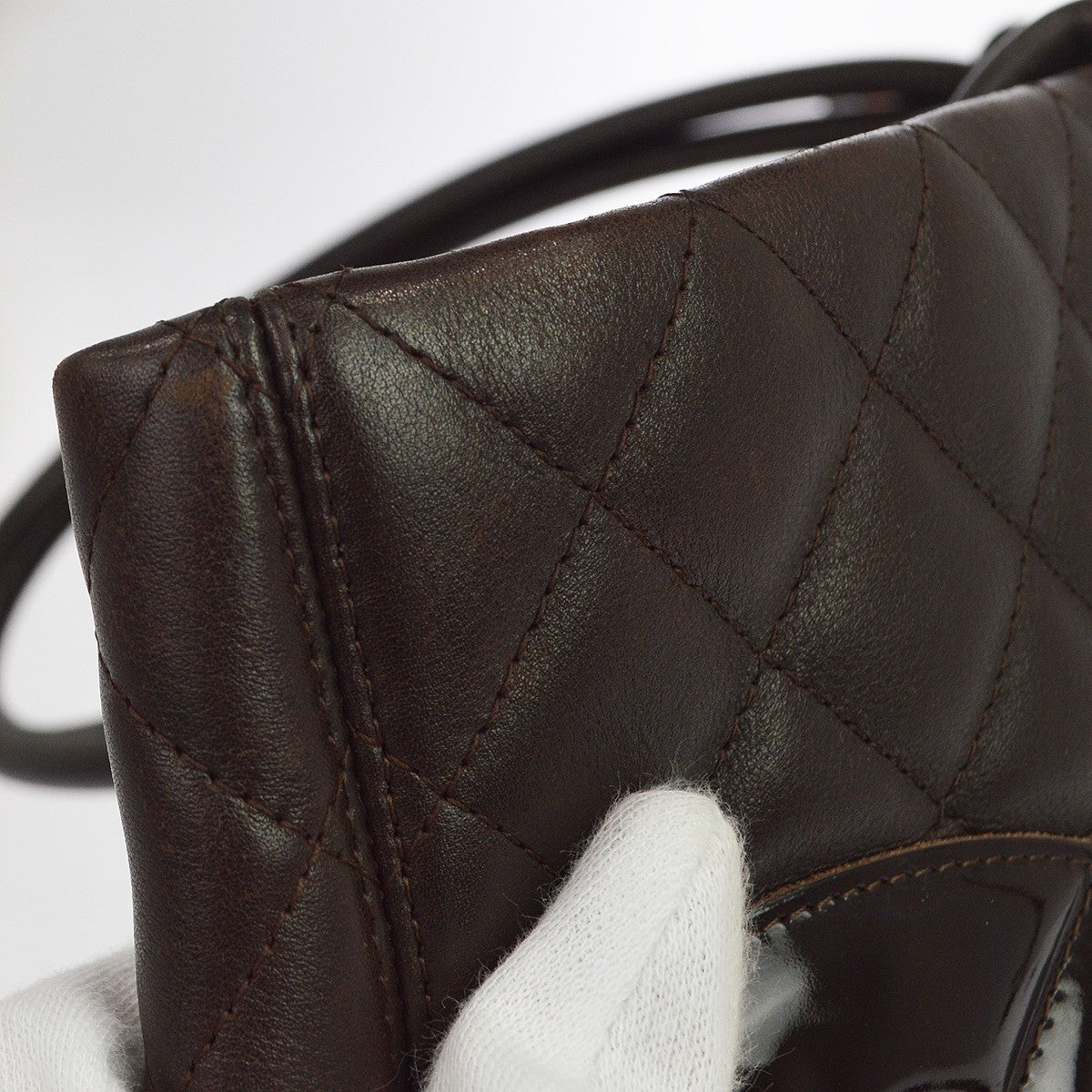 Chanel Cambon Tote Quilted Leather Brown Leather Tote Bag Bag (Pre-Owned)
