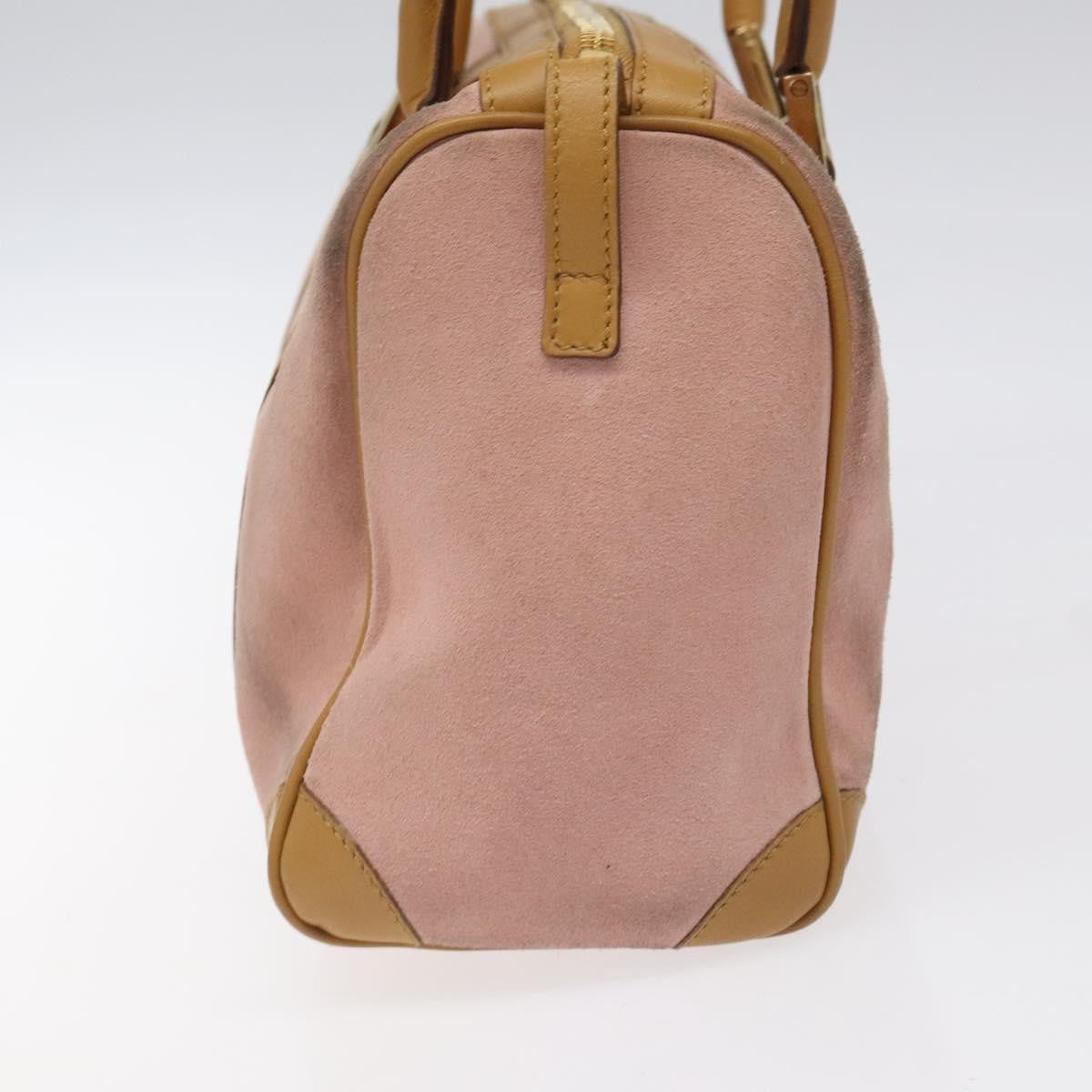 Gucci Vintage Canvas Pink Suede Handbag (Pre-Owned)