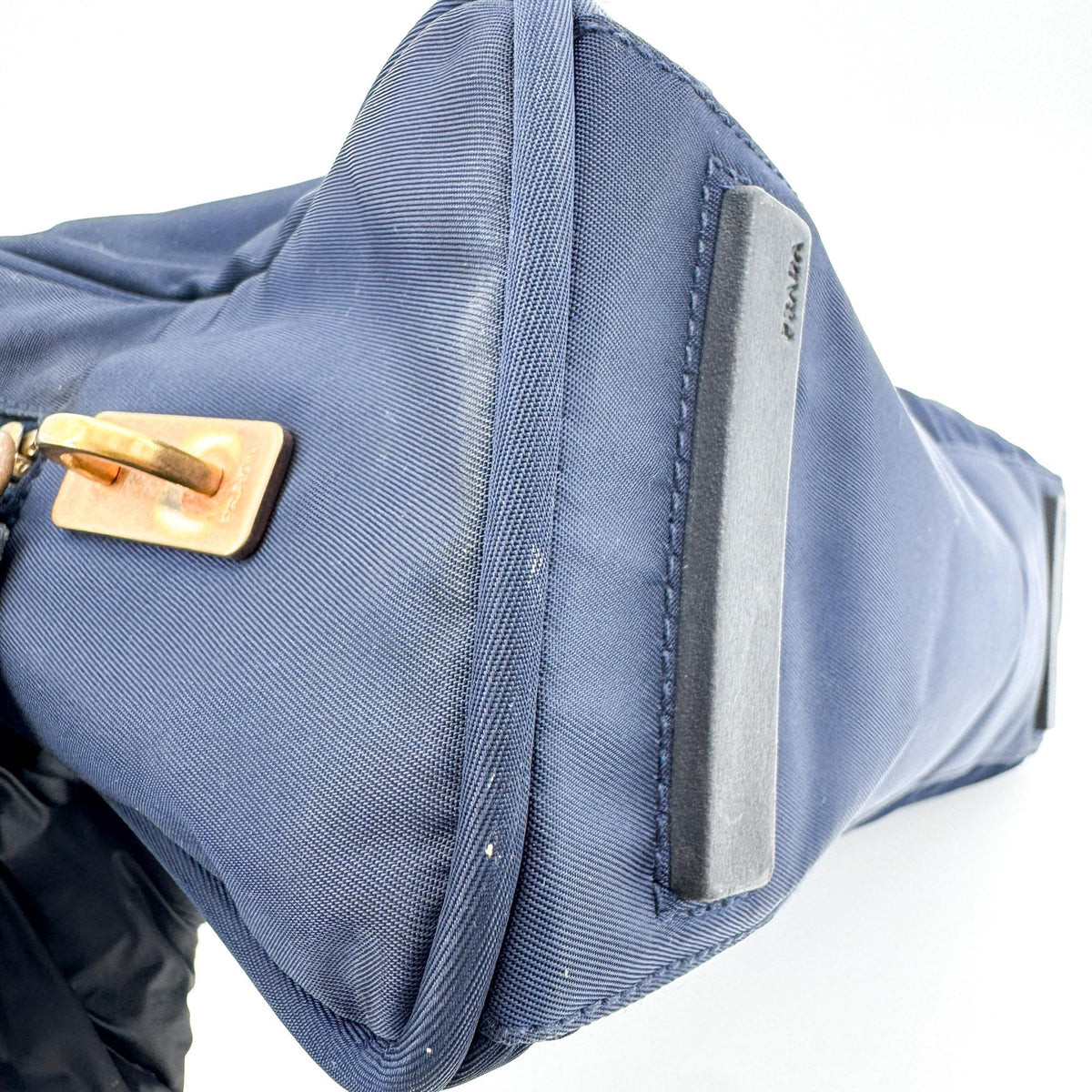 Prada Bowling Tessuto Navy Nylon Shoulder Bag Bag (Pre-Owned)