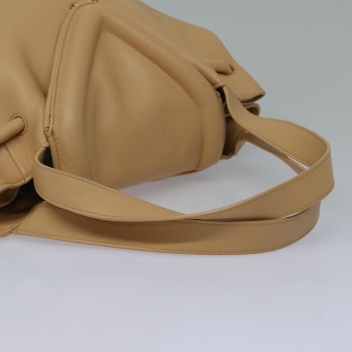 Bottega Veneta Beak Leather Beige Leather Tote Bag Bag (Pre-Owned)