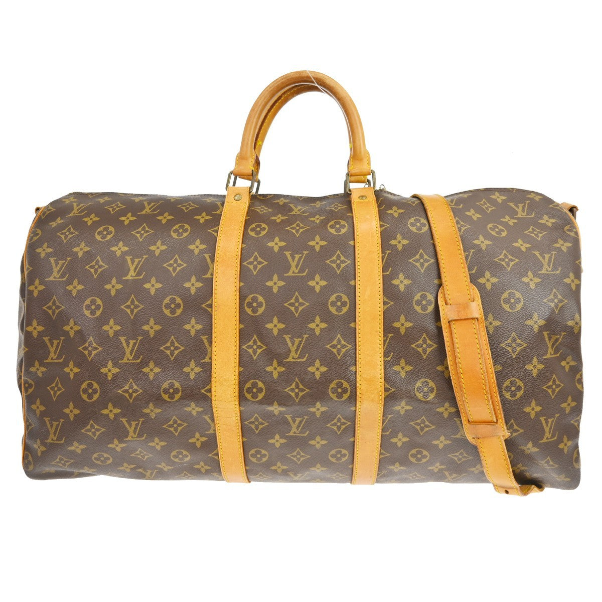 Louis Vuitton Keepall Bandouliere Monogram Canvas Brown Canvas Travel Bag Bag (Pre-Owned)