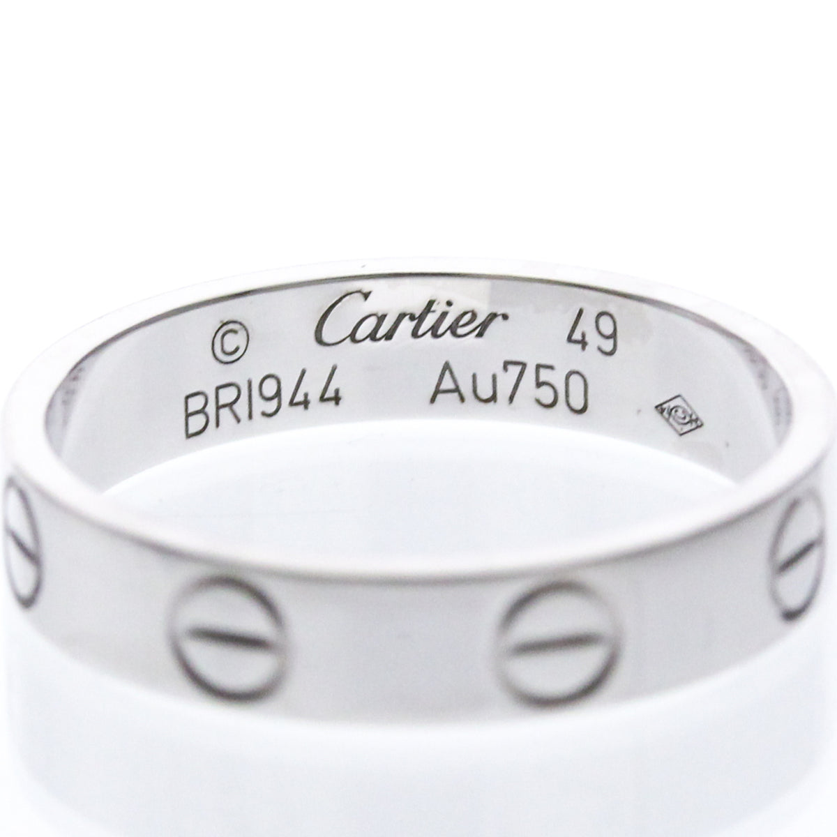 Cartier Love Band 18K White Gold Silver White_Gold Ring Jewelry (Pre-Owned)