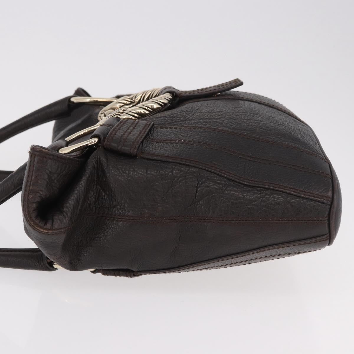 Bvlgari Leoni Top Handle Leather Brown Leather Handbag (Pre-Owned)