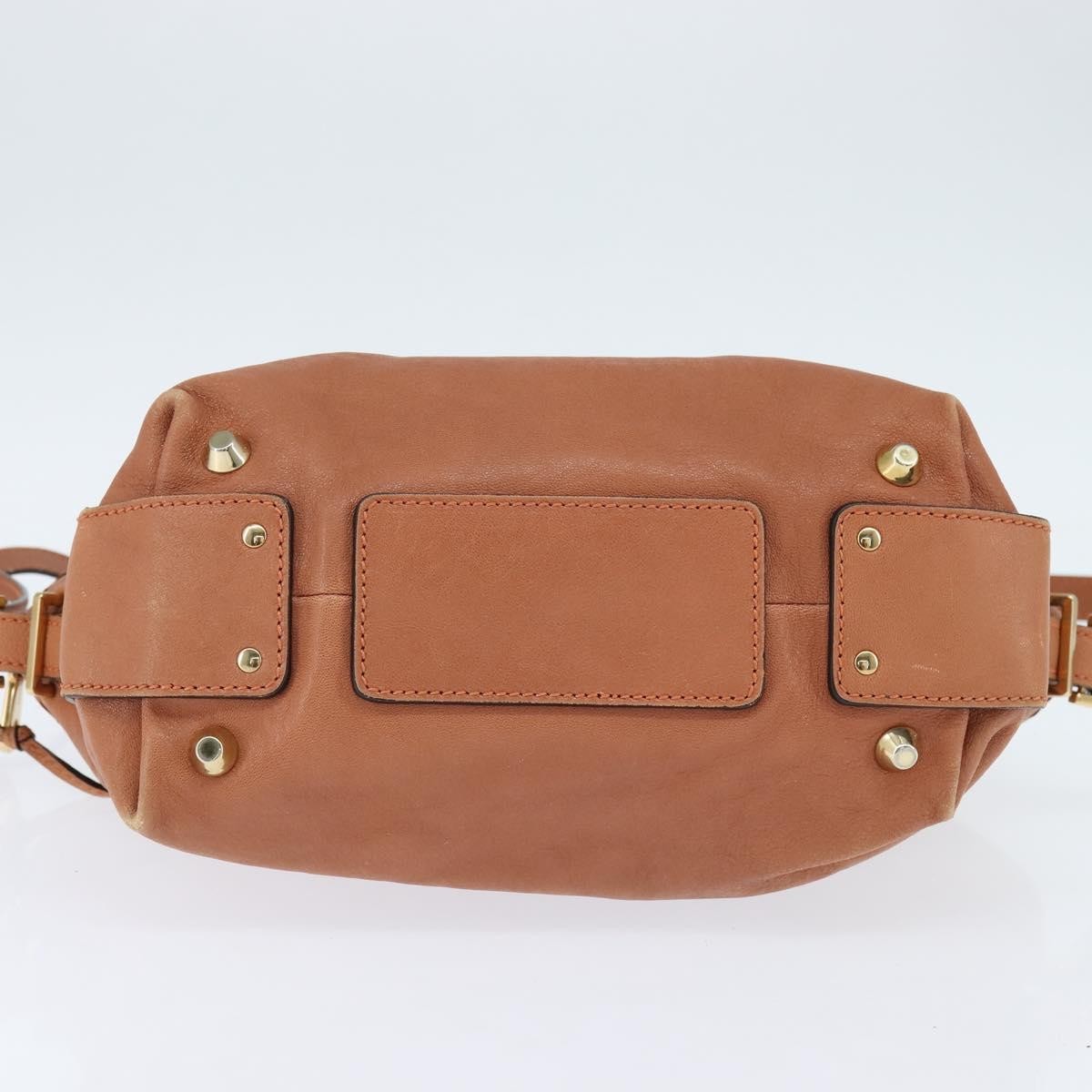 Chloe Angie Tote Leather Brown Leather Tote Bag Bag (Pre-Owned)