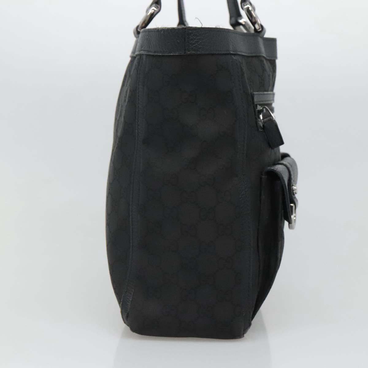 Gucci Abbey Pocket Tote Gg Canvas And Leather Black Canvas Tote Bag Bag (Pre-Owned)