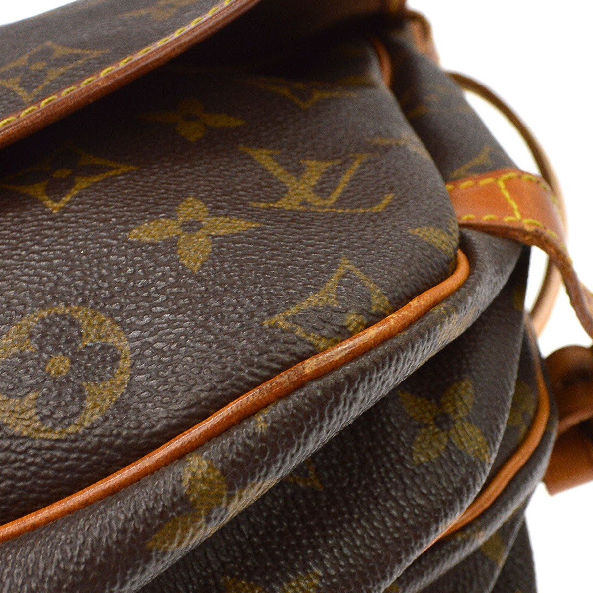 Louis Vuitton Saumur Monogram Canvas Brown Canvas Shoulder Bag Bag (Pre-Owned)